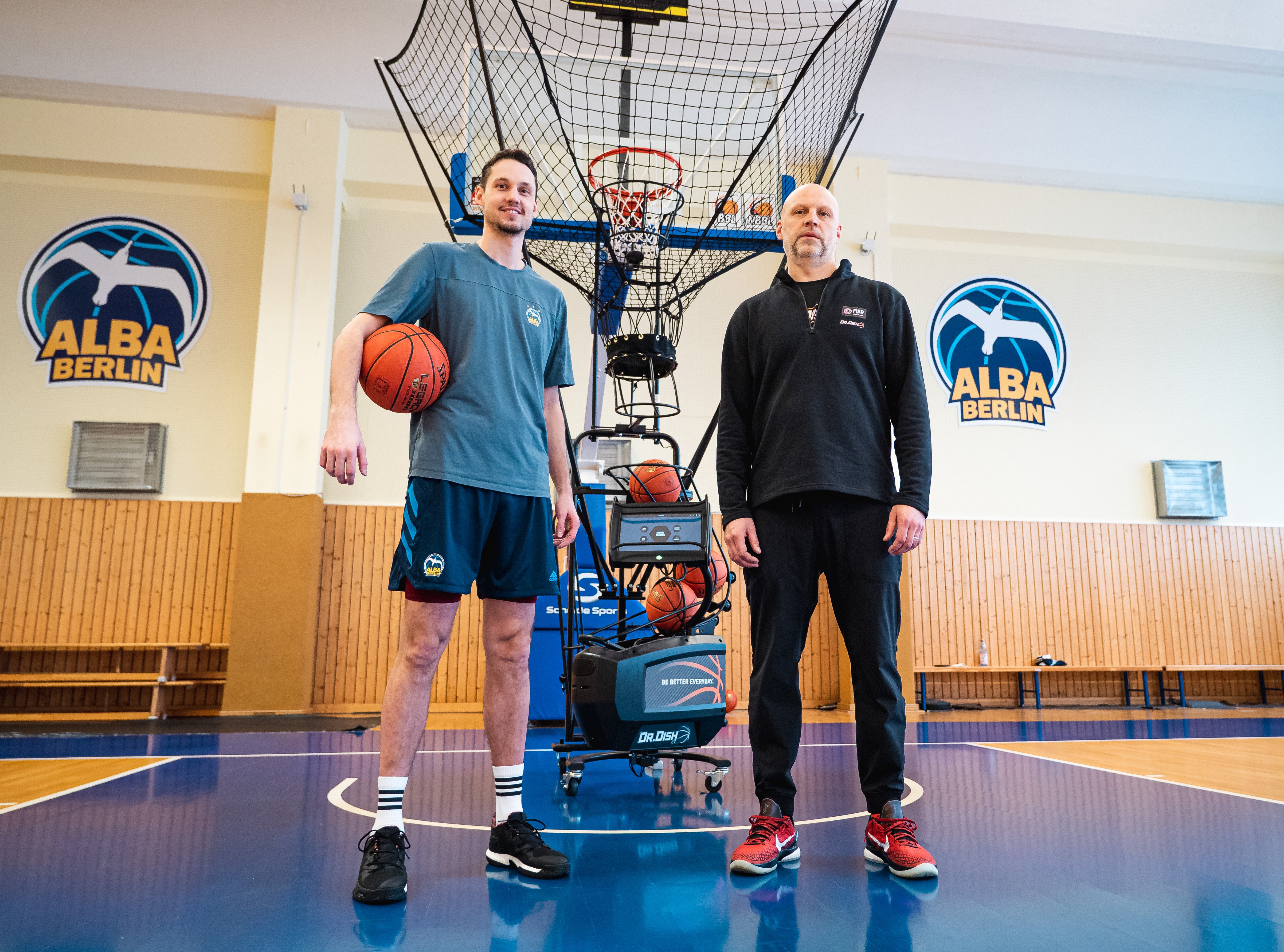 Alba players with Dr. Dish