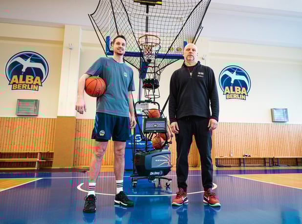 Alba players with Dr. Dish