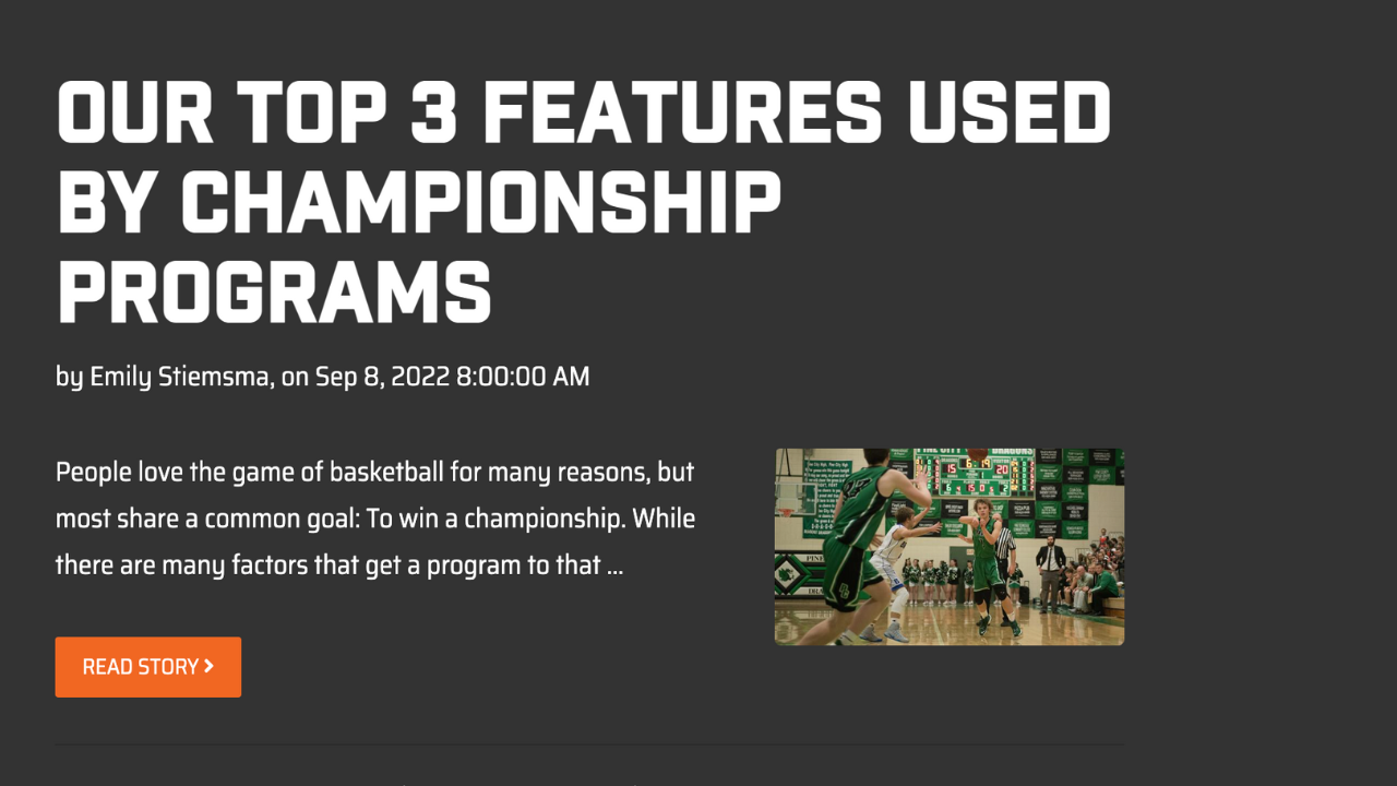 Top 3 features used by championship programs