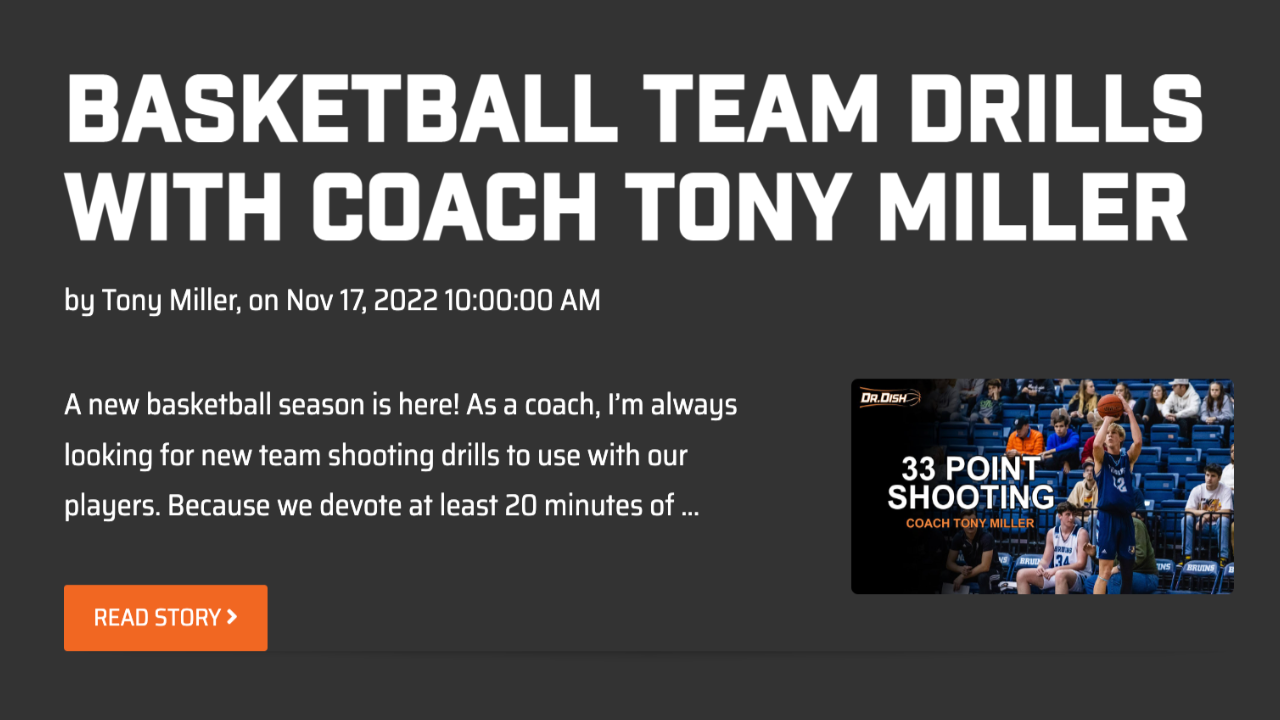 Dr. Dish Team Basketball Drills with Coach Tony Miller
